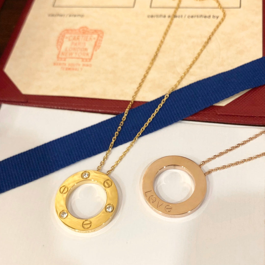 [Topon]LOVE NECKLACE 16MM 3 DIAMONDS