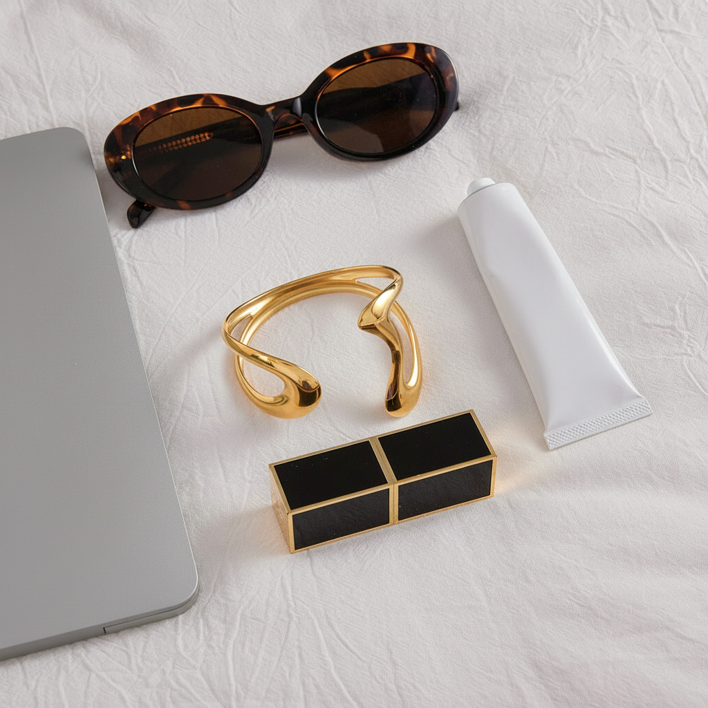 [Topon]Lulu Sculpted Gold Bangle