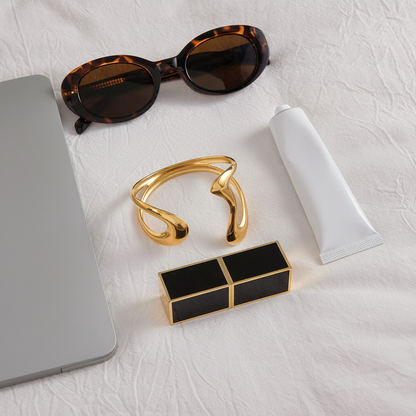 [Topon]Lulu Sculpted Gold Bangle