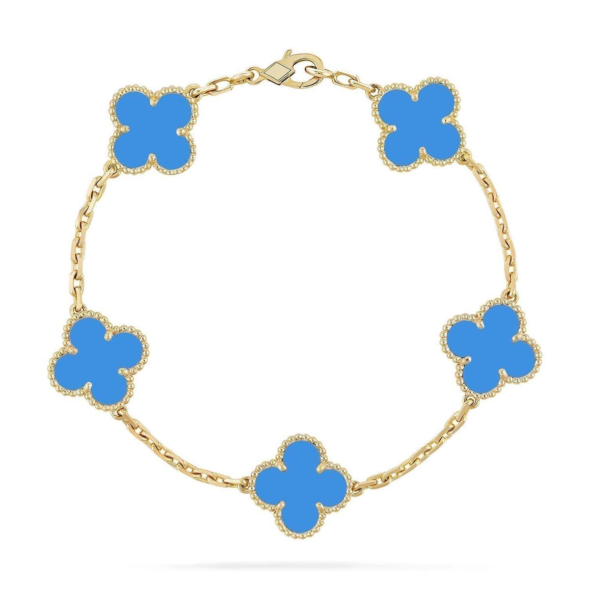 [Topon] CLOVER 5 MOTIF BLUE AGATE BRACELET COLLECTION