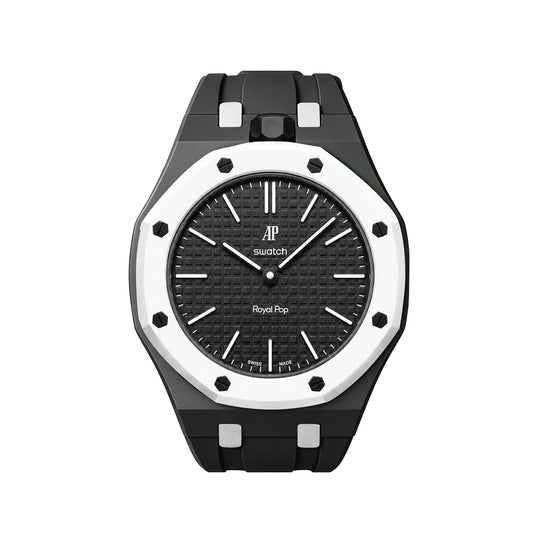 Oak Pop Exclusive Black And White Silicone Strap