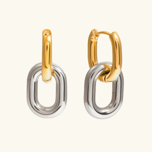 [Topon]Pippa Two Tone Double Hoops