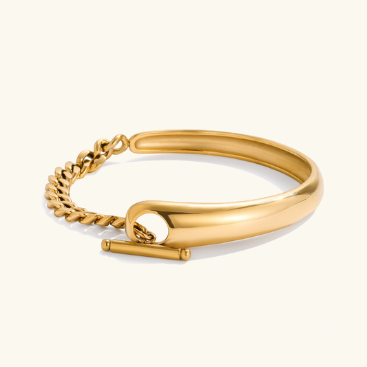 [Topon]Myrna Chained Gold Bangle