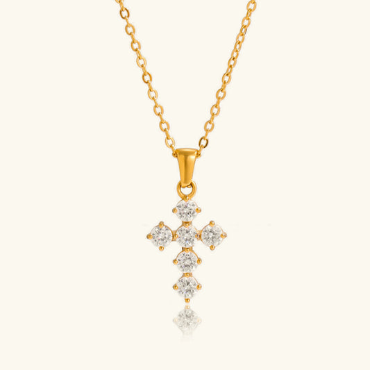 [Topon]Wynter Diamond Cross Necklace