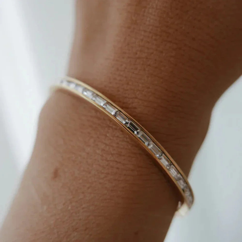 [Topon]Grace Gold Diamond Bangle