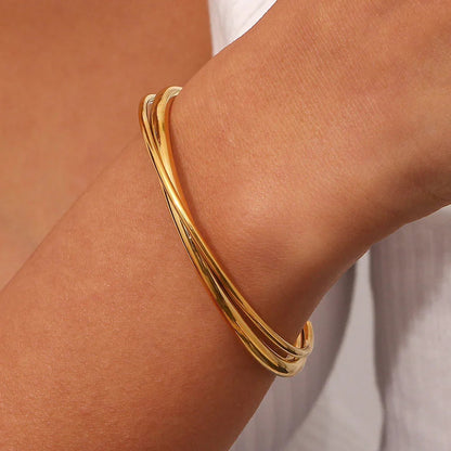 [Topon]Rianne Layered Gold Bangle