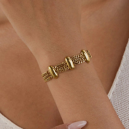[Topon]Kathleen Layered Chain Gold Bracelet