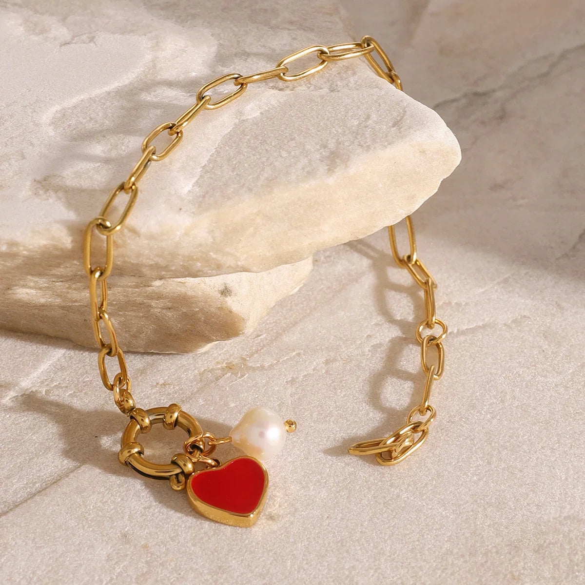 [Topon]Tanya Heart Pearl Bracelet