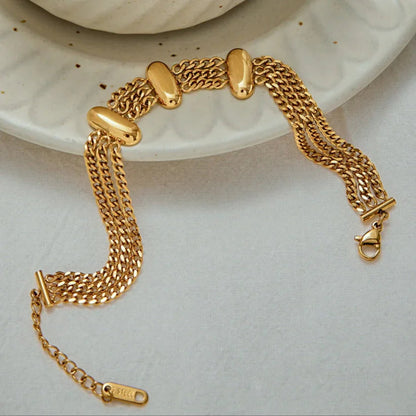 [Topon]Kathleen Layered Chain Gold Bracelet