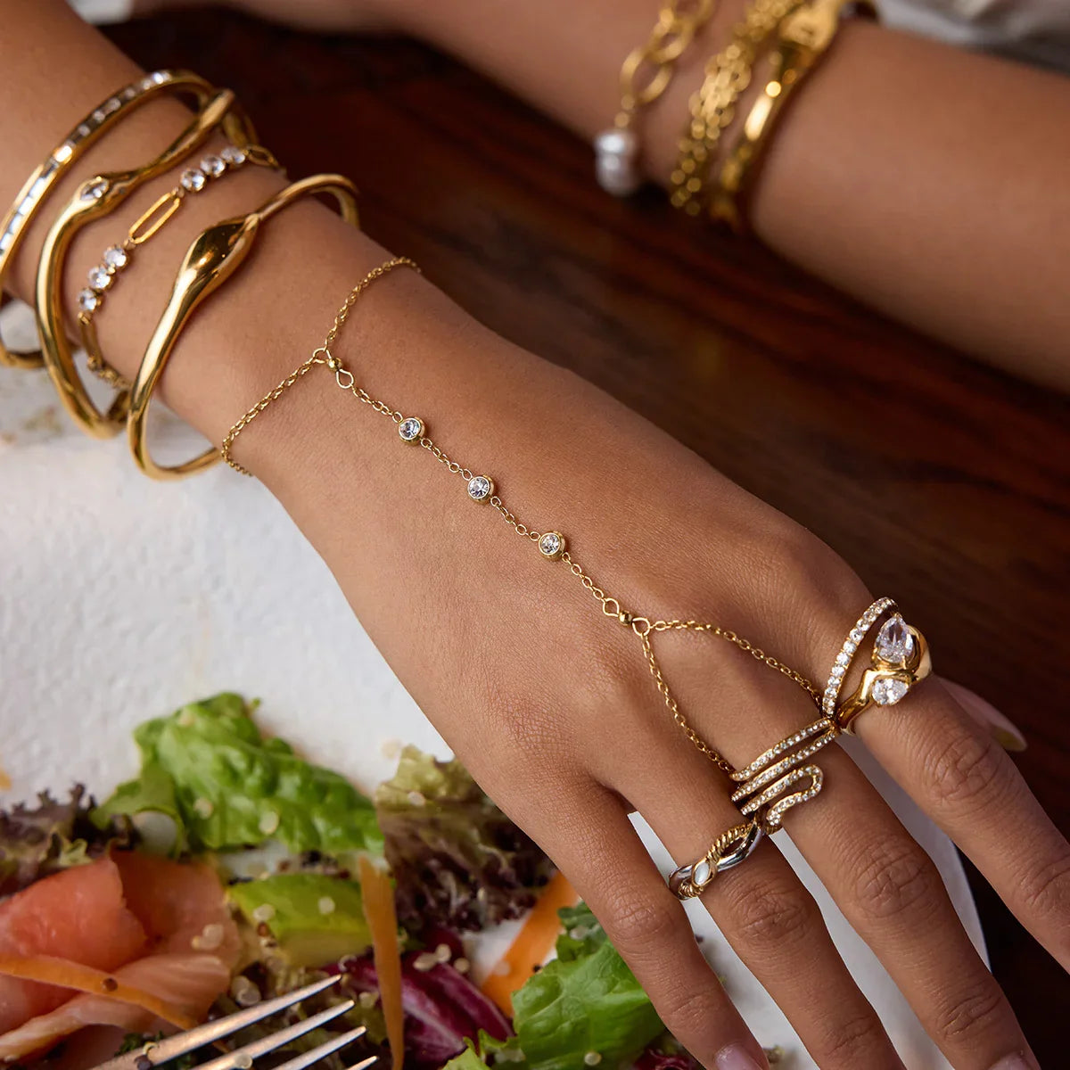 [Topon]Grace Gold Diamond Bangle