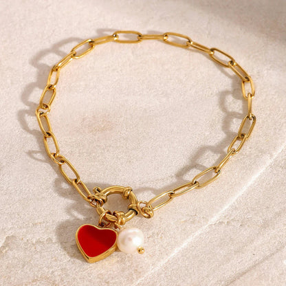 [Topon]Tanya Heart Pearl Bracelet