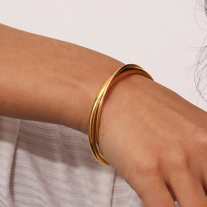 [Topon]Rianne Layered Gold Bangle