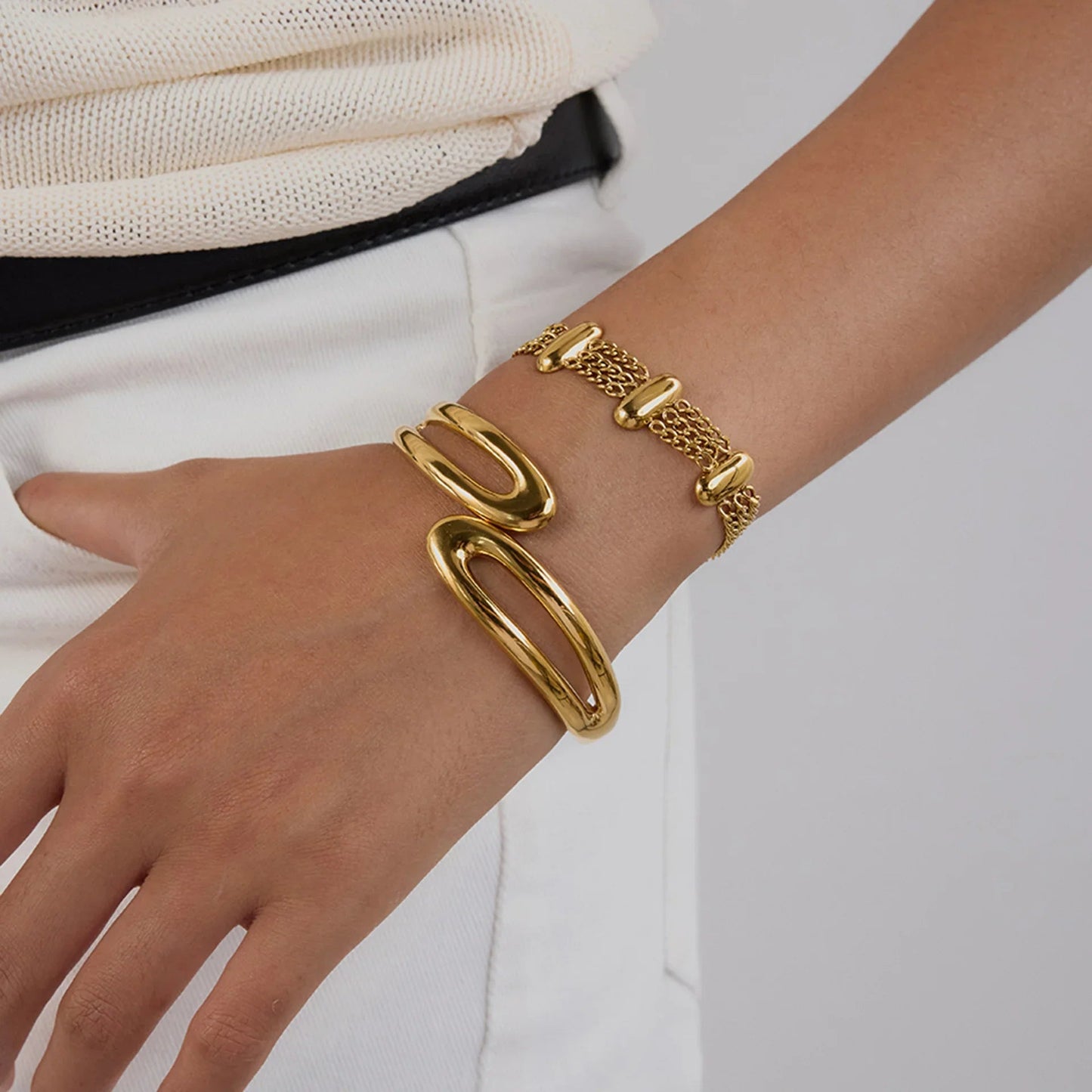 [Topon]Kathleen Layered Chain Gold Bracelet