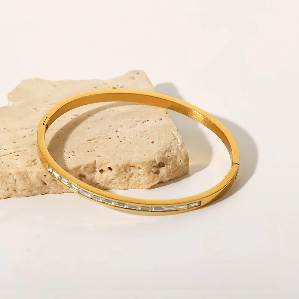 [Topon]Grace Gold Diamond Bangle