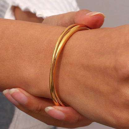 [Topon]Rianne Layered Gold Bangle