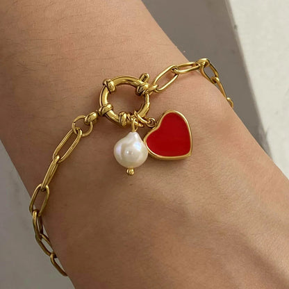 [Topon]Tanya Heart Pearl Bracelet