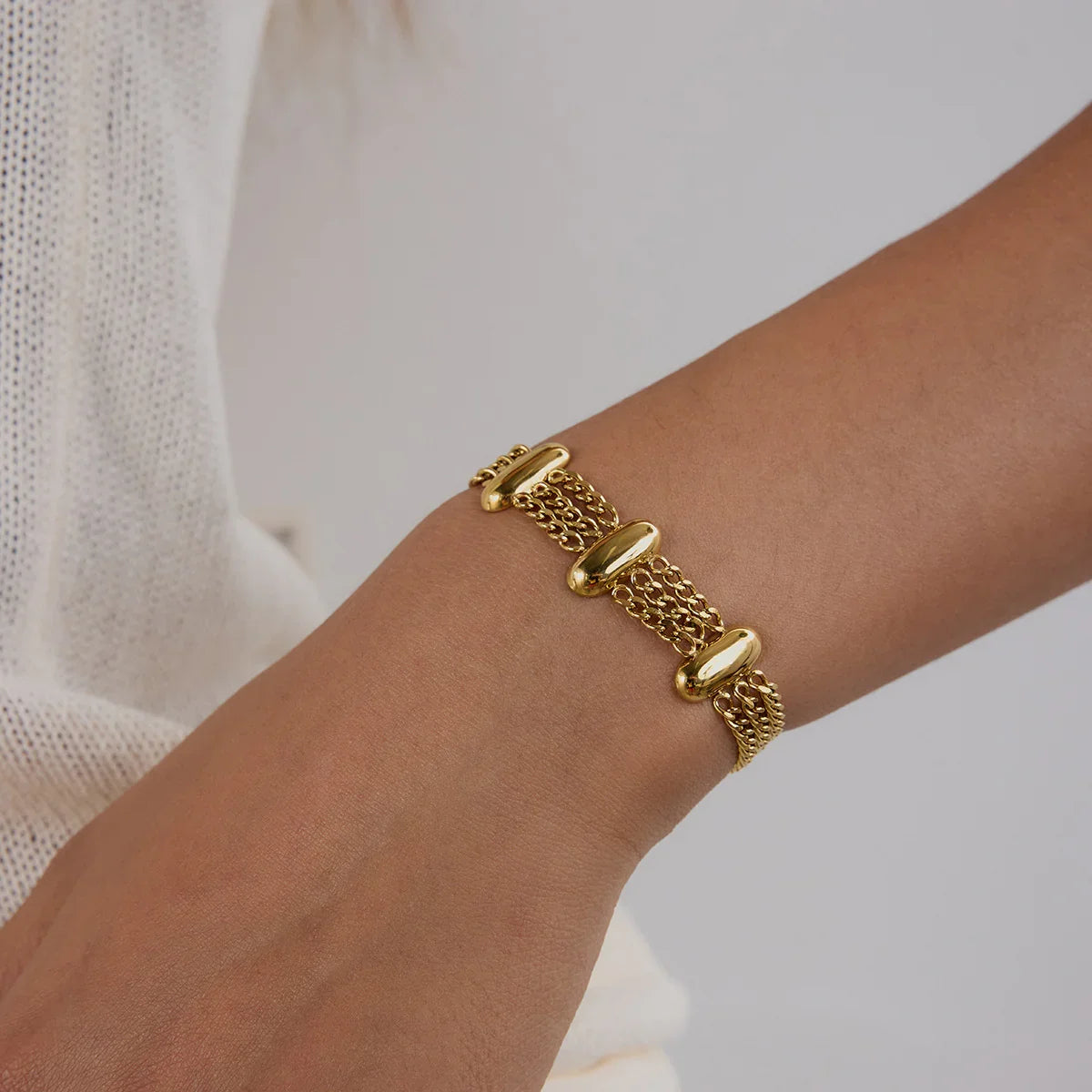 [Topon]Kathleen Layered Chain Gold Bracelet
