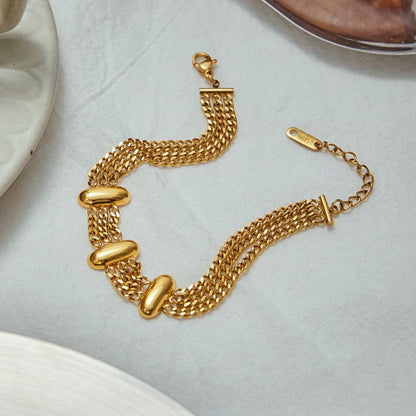 [Topon]Kathleen Layered Chain Gold Bracelet