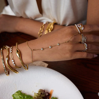 [Topon]Grace Gold Diamond Bangle